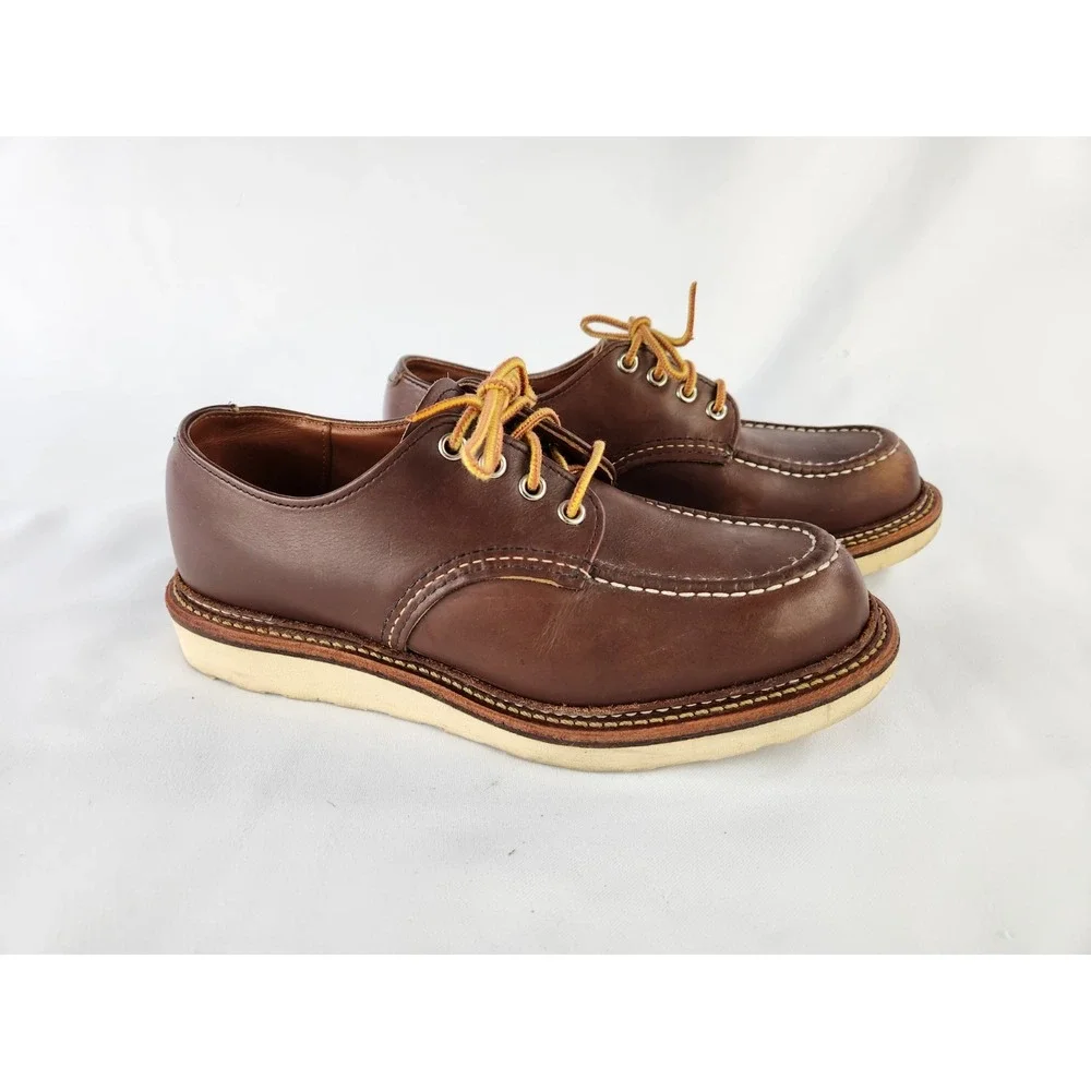 Red Wing Heritage 8109 Moc Toe Oxford Shoes Brown Leather Work Boots USA Men 7.5